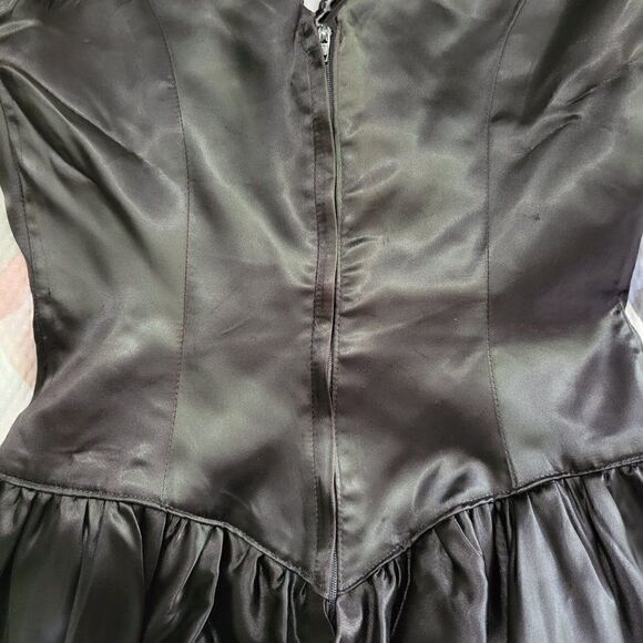 VINTAGE BLACK BEADED COCKTAIL FORMAL DRESS BEST FITS SMALL - Picture 14 of 16